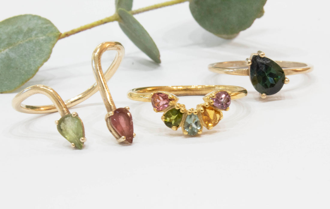 Δαχτυλίδι τουρμαλίνης ουράνιο τόξο 9κ χρυσό