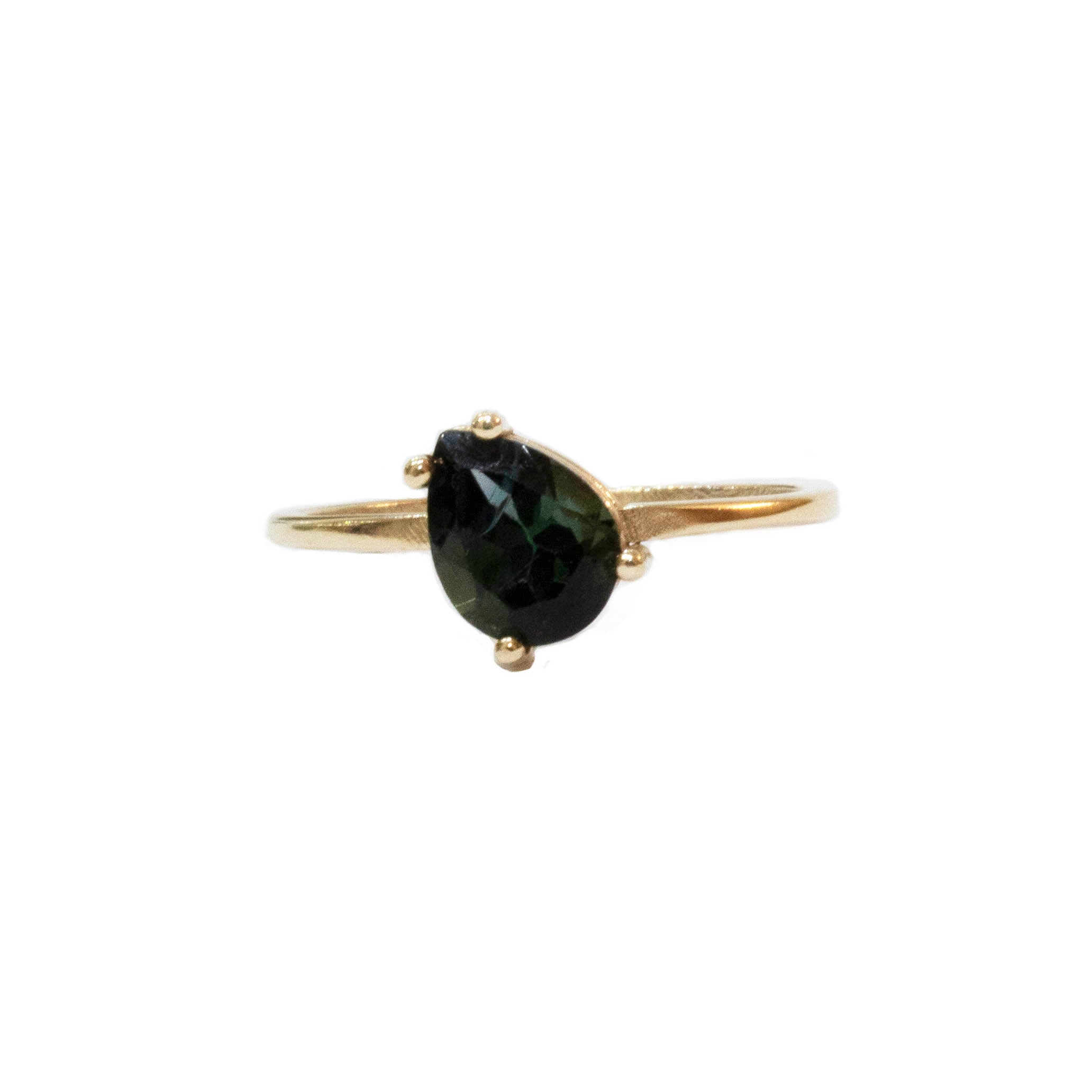 Soltaire Big Deep Blue Pear Tourmaline