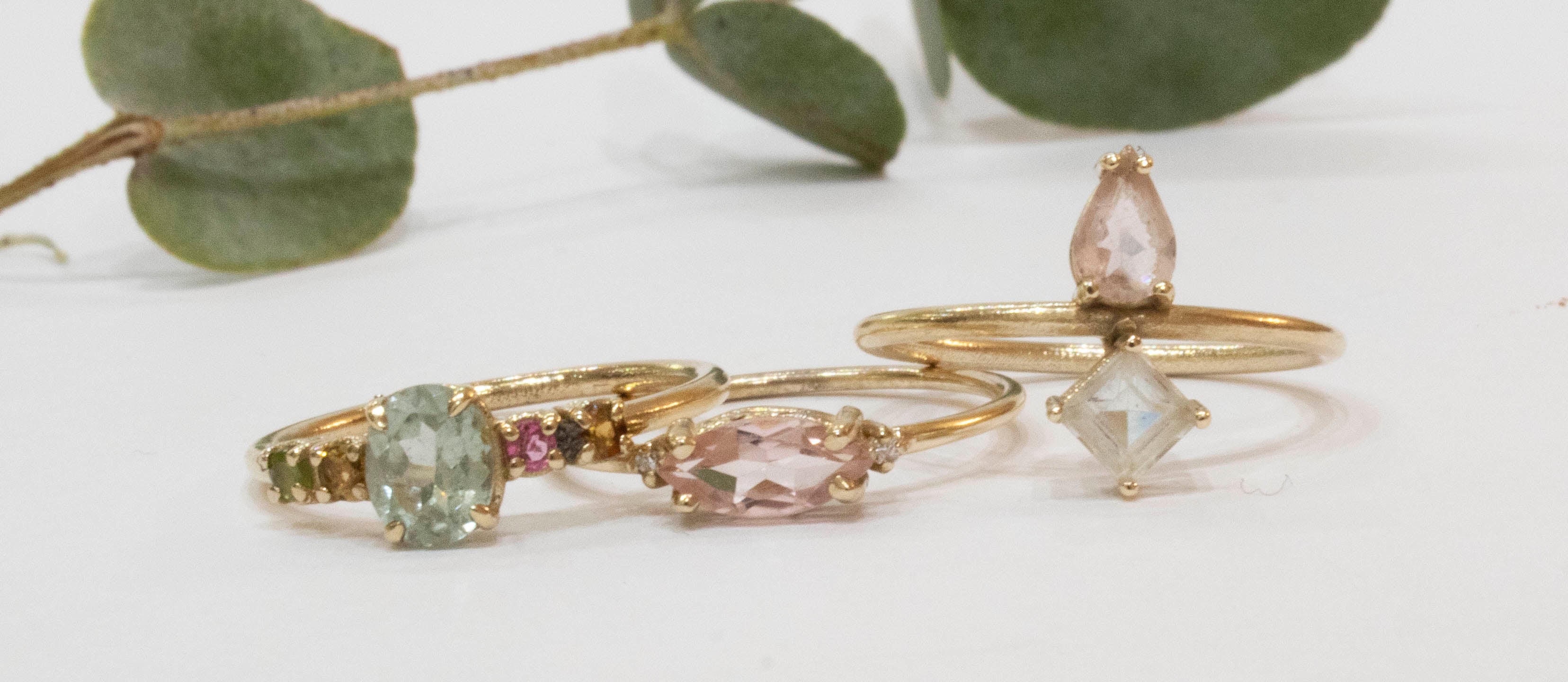 Joined White Square Topaz and Pink Tourmaline