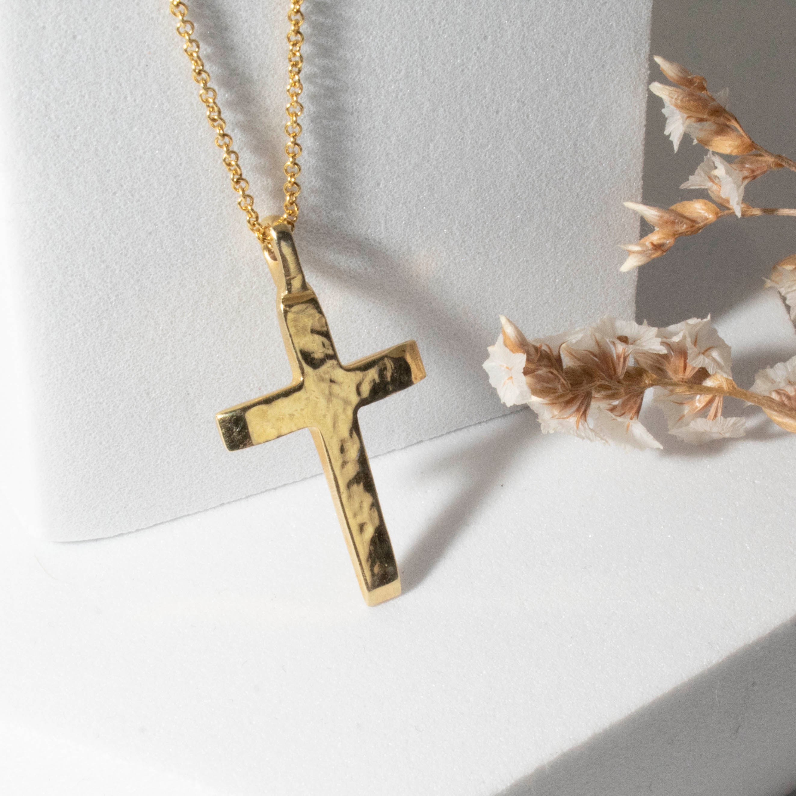 Baptism Cross Hammered Texture