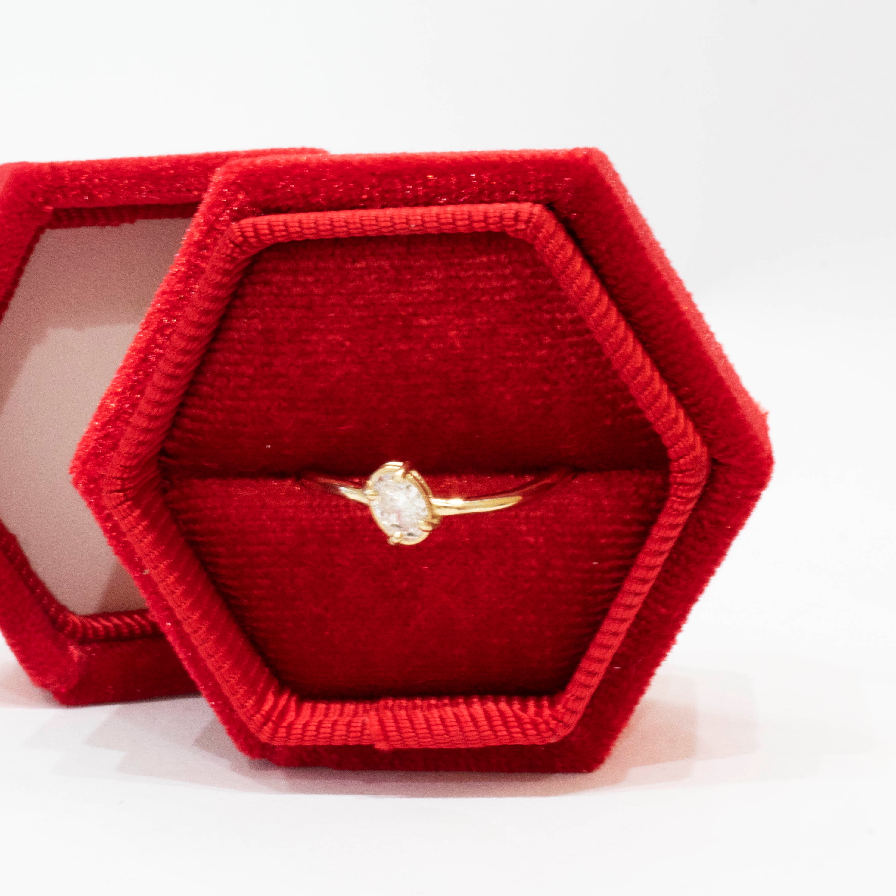 Wave Solitaire Oval Diamond Ring