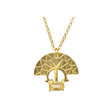 Art Deco Semi-Circle Citrine Necklace