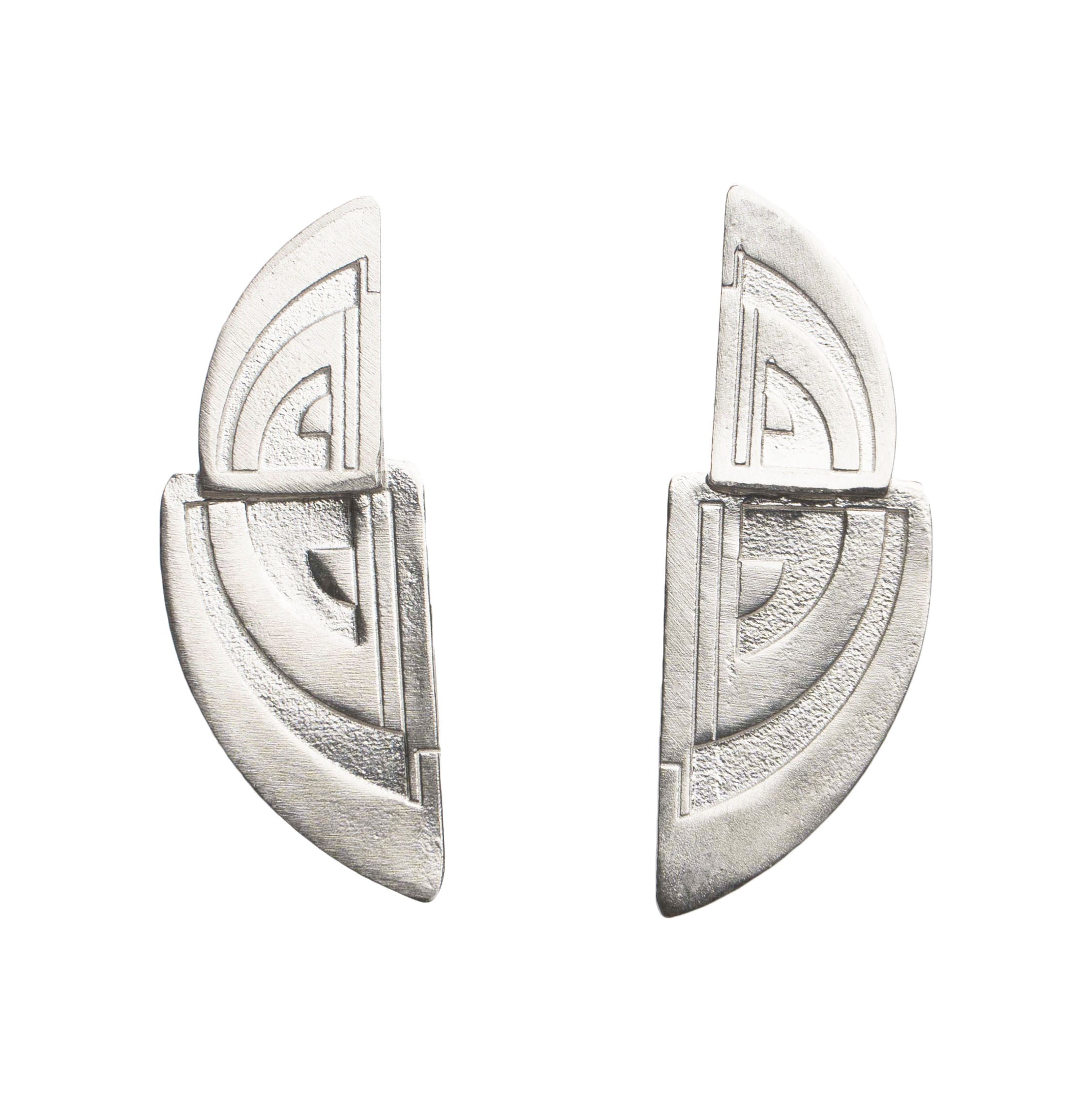 Art Deco Oblong Stametent Stud Earrings