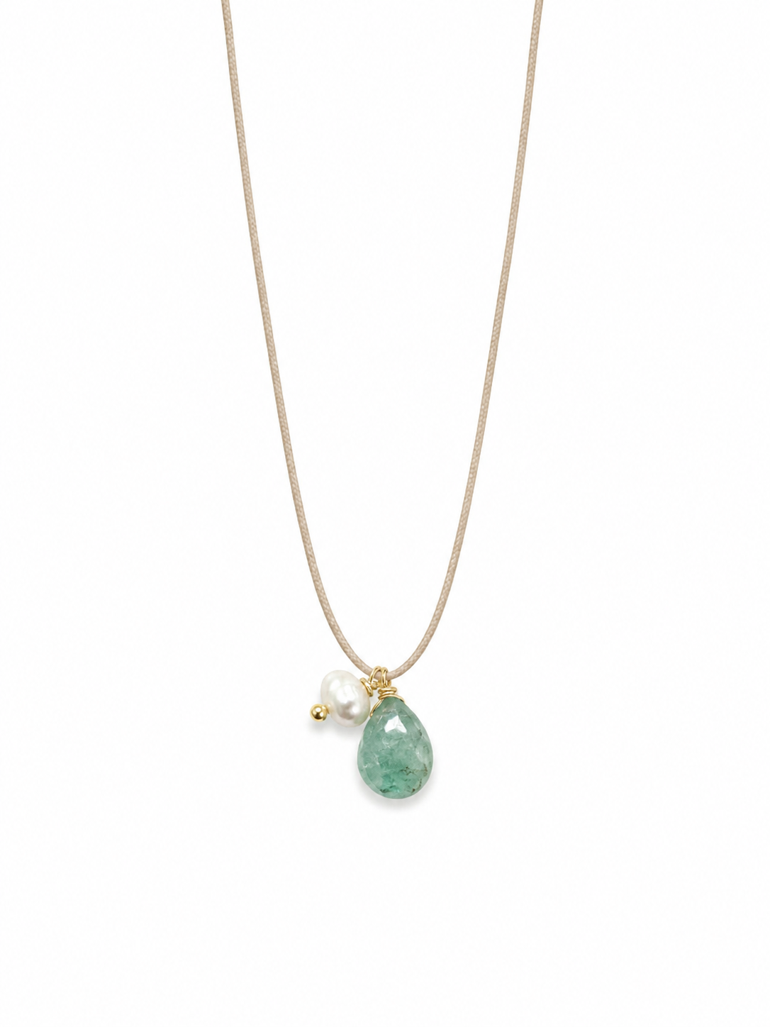 Aura Amazonite and Pearl Cord Necklace