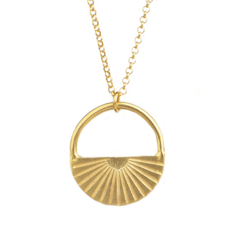 Retro Lotus Circle Engraved Necklace