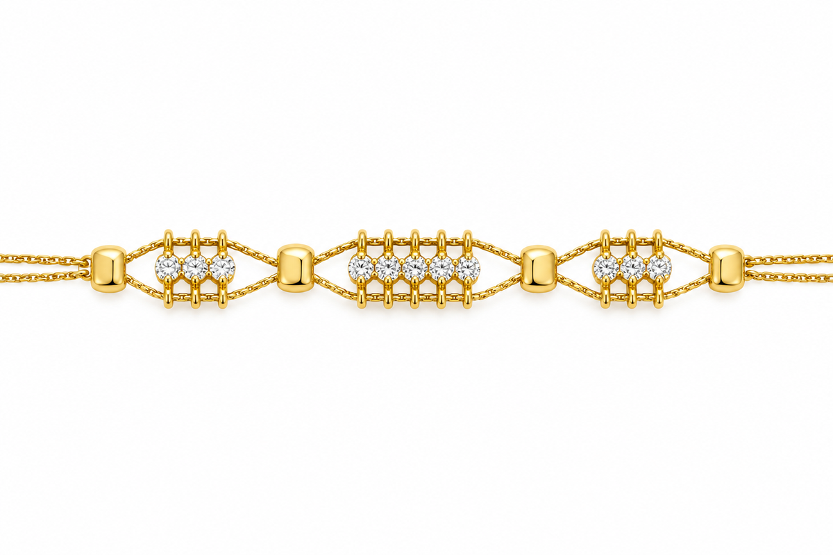 Minimal Eleven Stone Bracelet