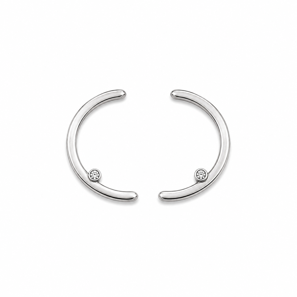 Simplicity Half Moon Zircon Stud Earrings