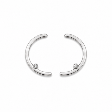 Simplicity Half Moon Zircon Stud Earrings
