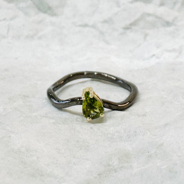 Solitaire Peridot Pear Ring