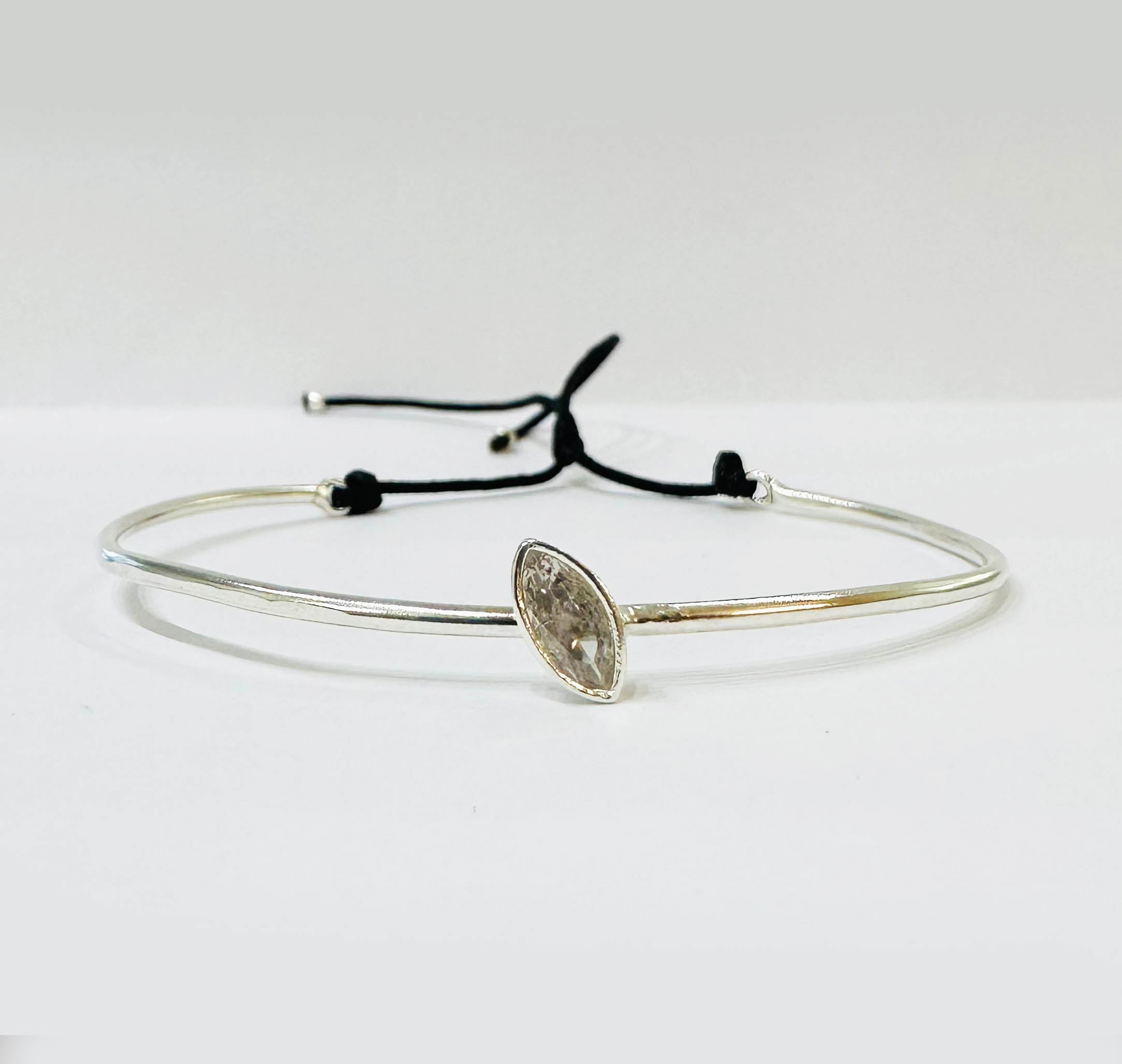 The Marquise White Bangle