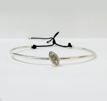 The Marquise White Bangle