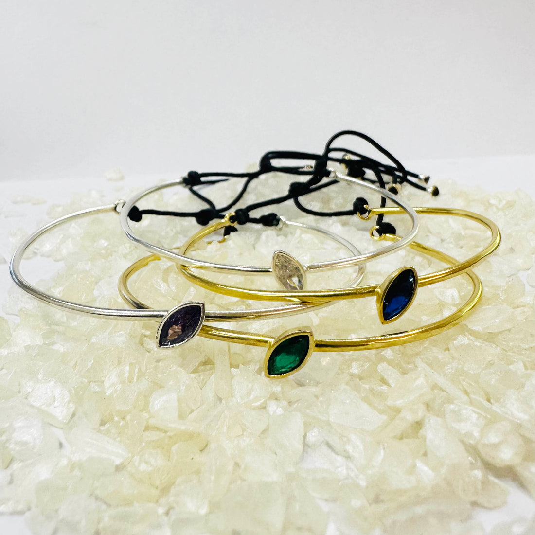 The Marquise White Bangle