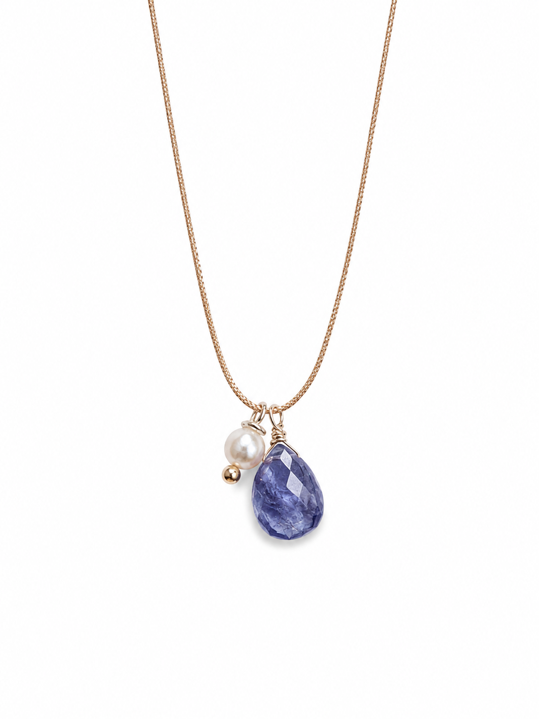 Aura Iolite and Pearl Cord Necklace