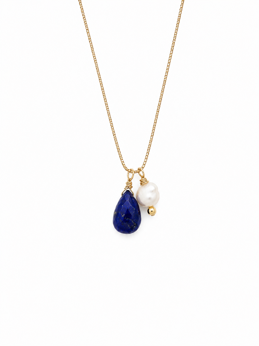 Aura Sodalite and Pearl Cord Necklace