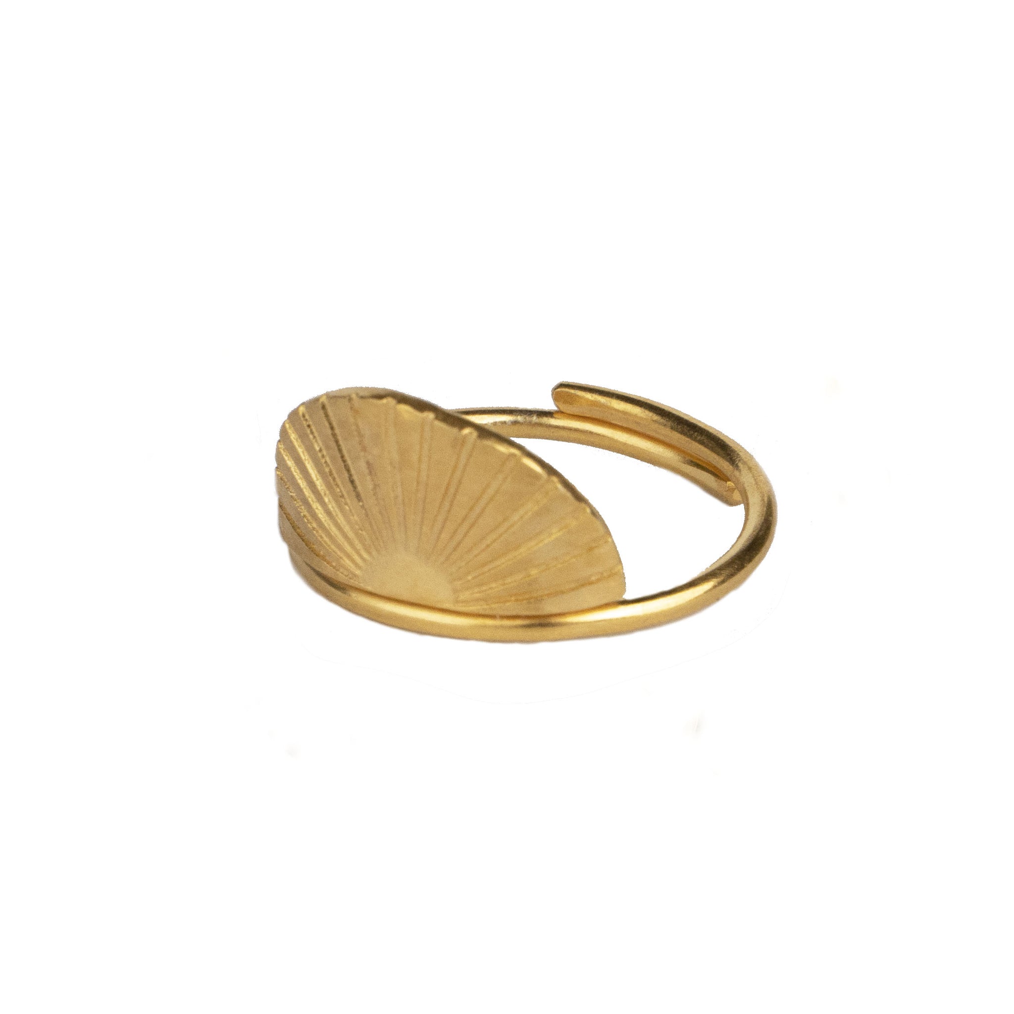 Retro Lotus Semi-Circle Open Ring