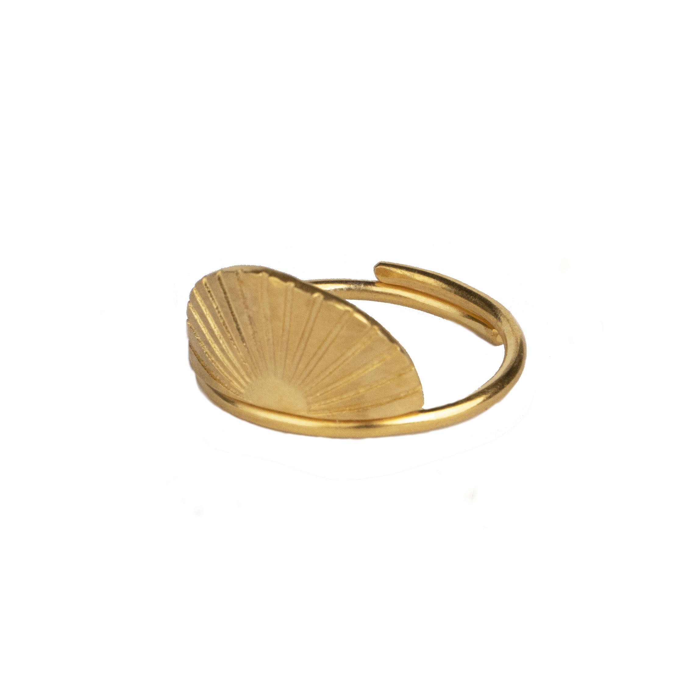 Retro Lotus Semi-Circle Open Ring