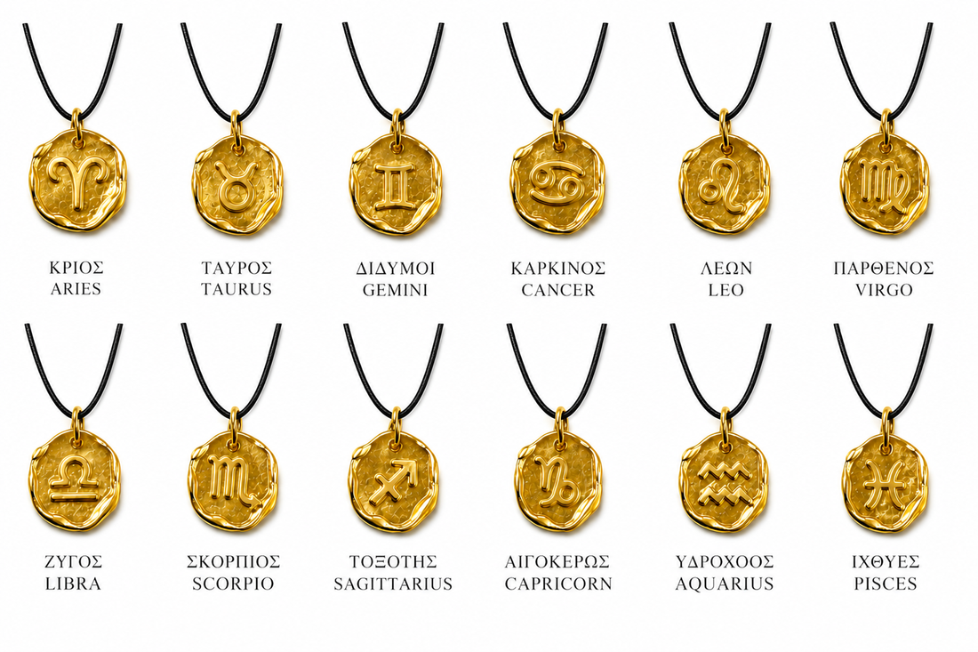 zodiac gold-plated cord necklaces