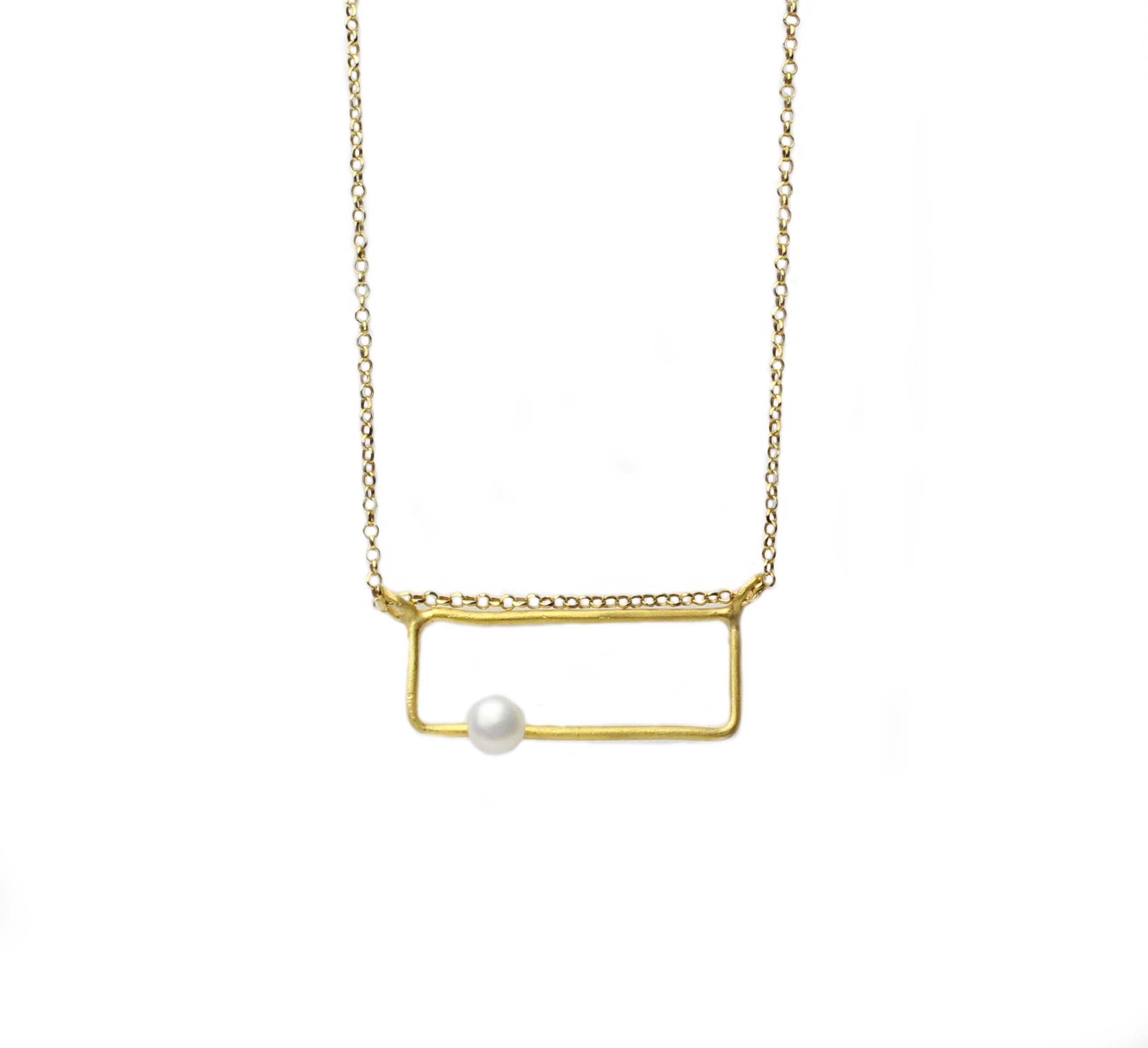 geometriko orthogonio epixriso kolie me perla