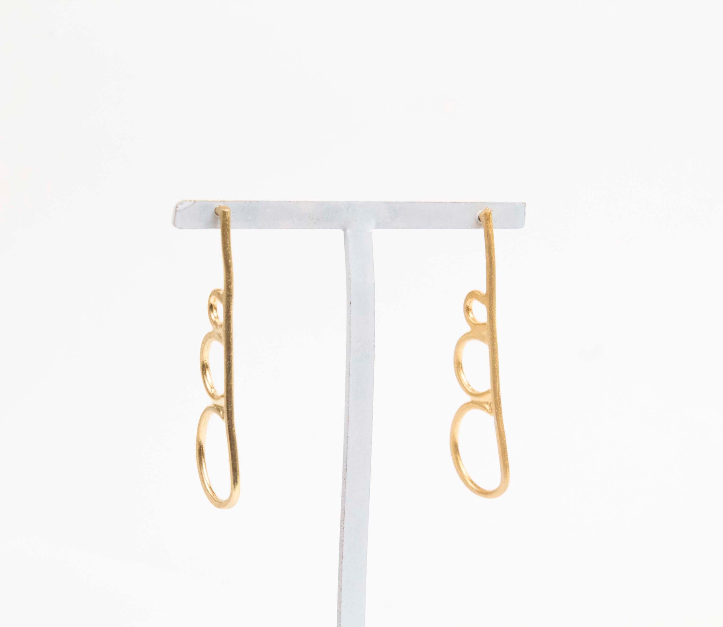 Bauhaus Triple Circle Stud Earrings