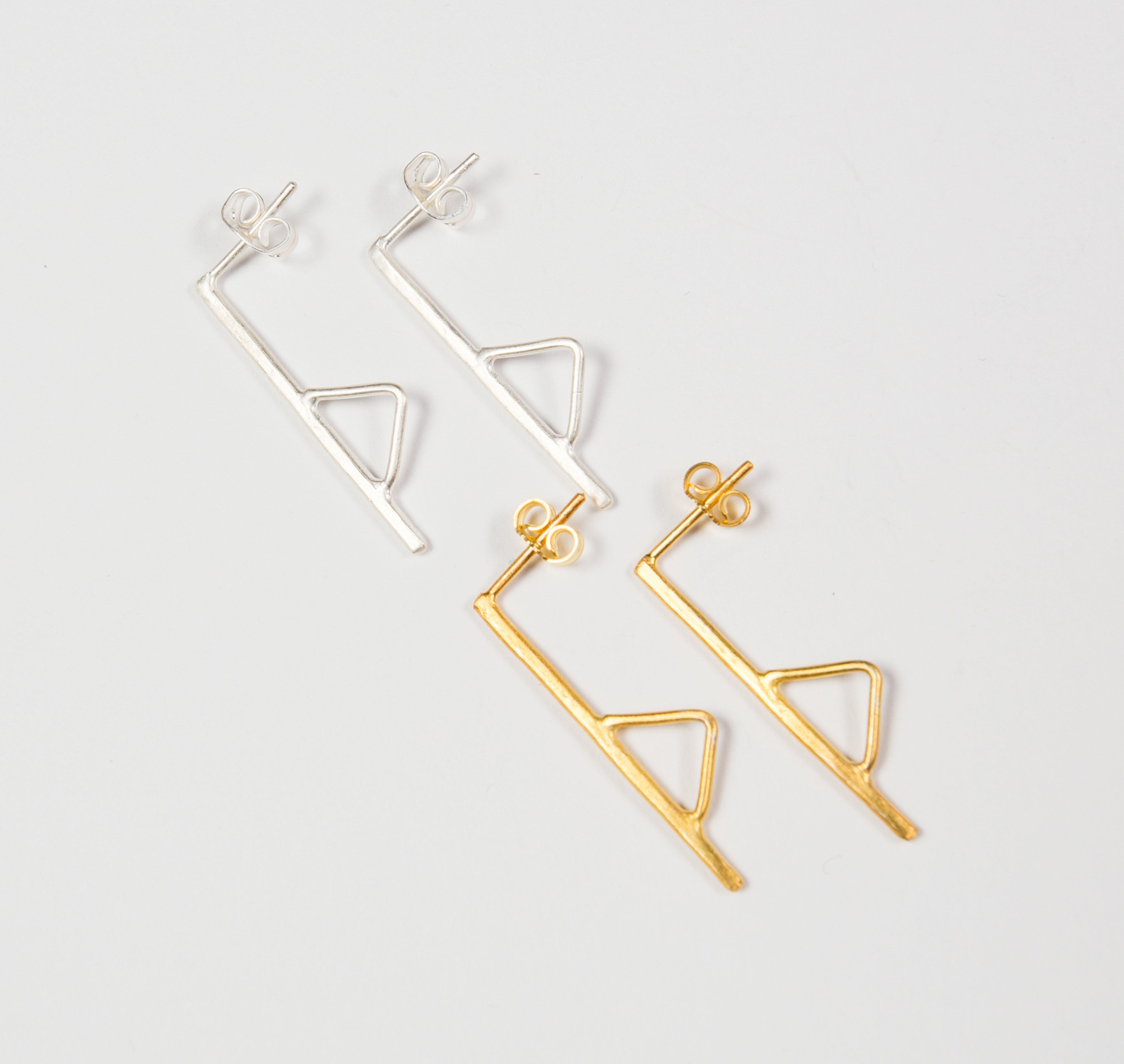 Bauhaus Triangle Stud Earrings