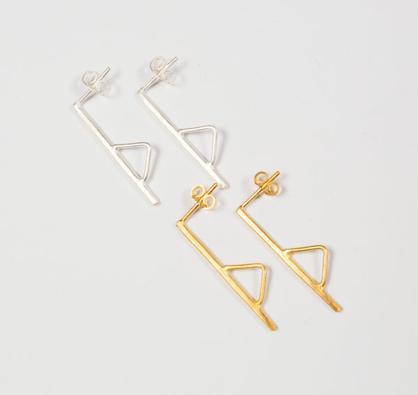 Bauhaus Triangle Stud Earrings