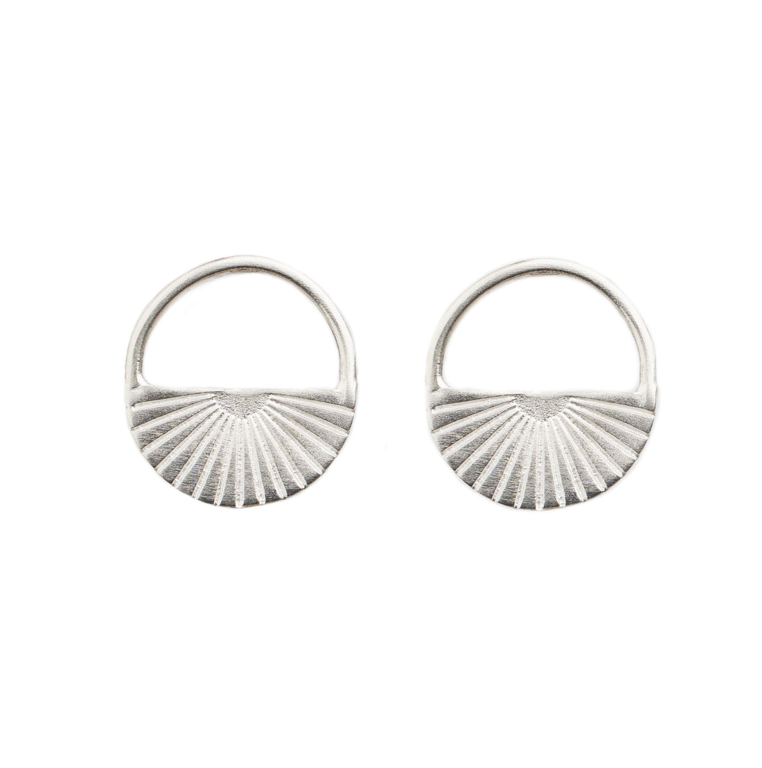 Retro Lotus Circle Engraved Earrings