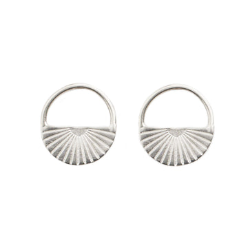 Retro Lotus Circle Engraved Earrings