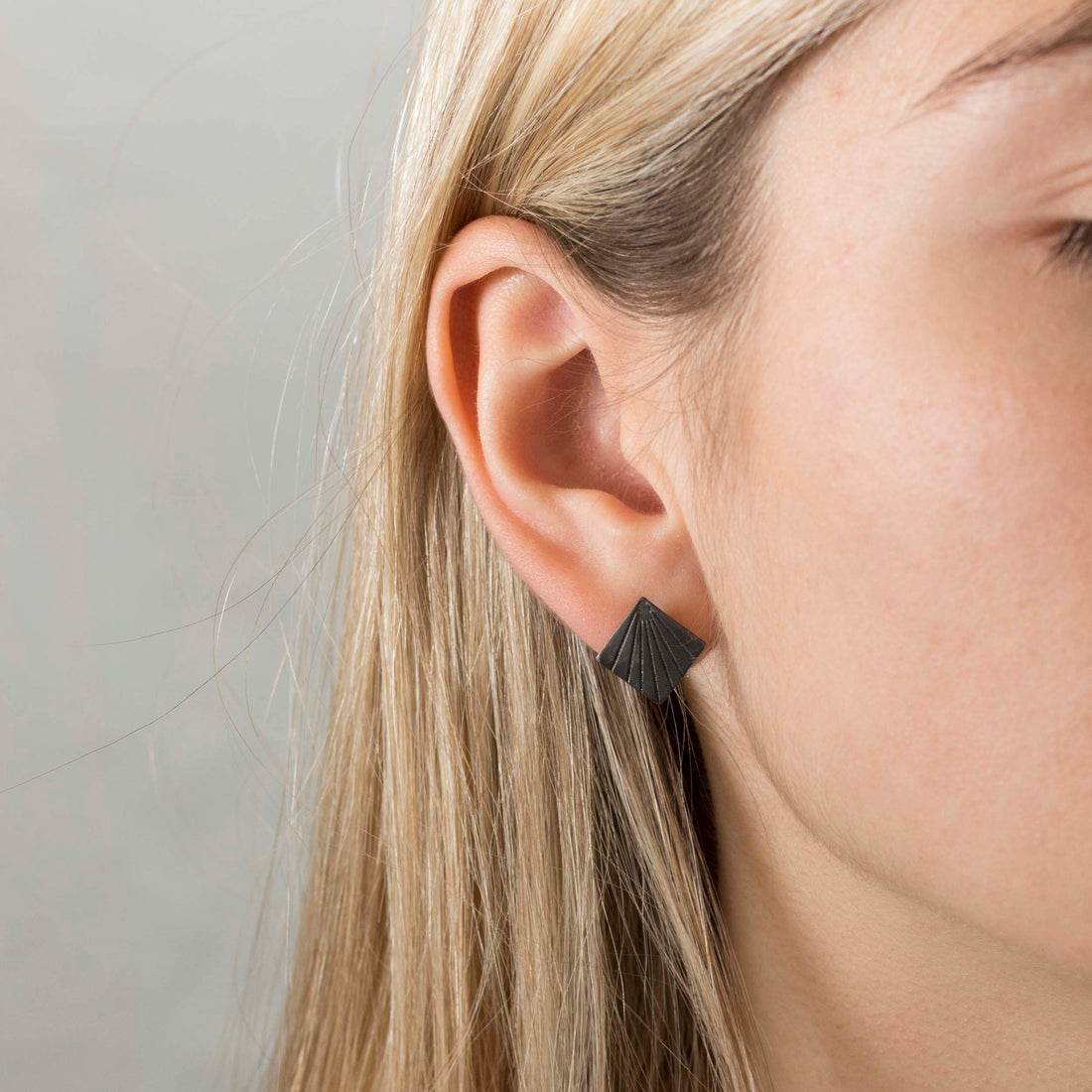 Retro Lotus Minimal Stud Rectangle Engraved Earrings