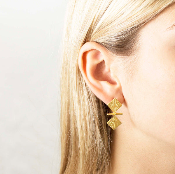 Retro Lotus Sui Generis Rectangle Earrings