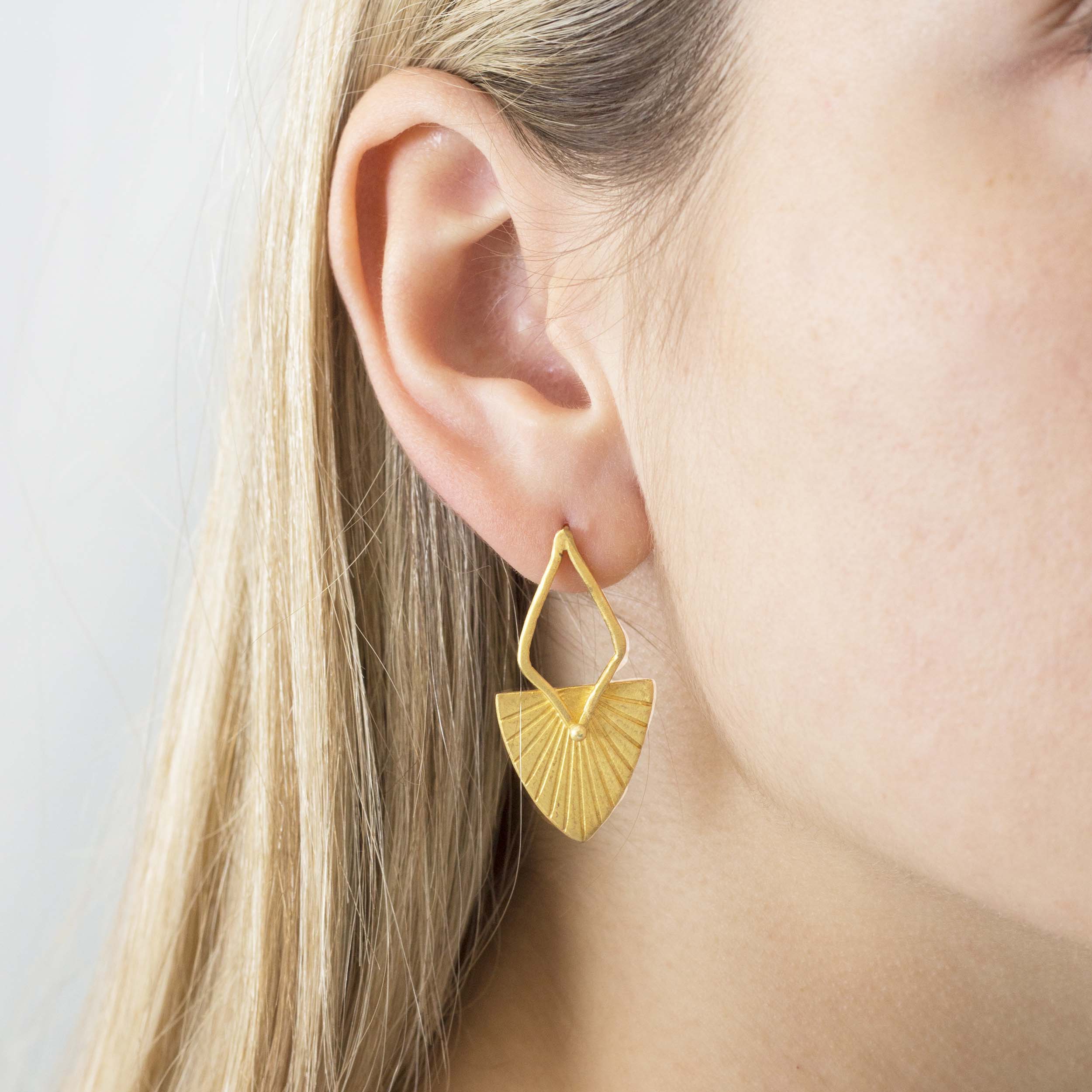 Retro Lotus Dynamic Edgy Earrings