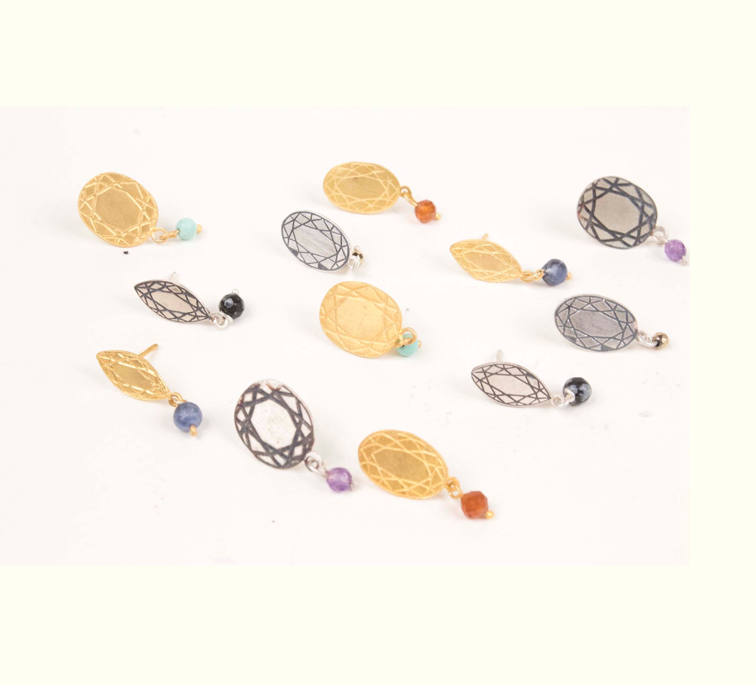 Super Cuts The Millenial Sunrise  Stud Earrings with Bead