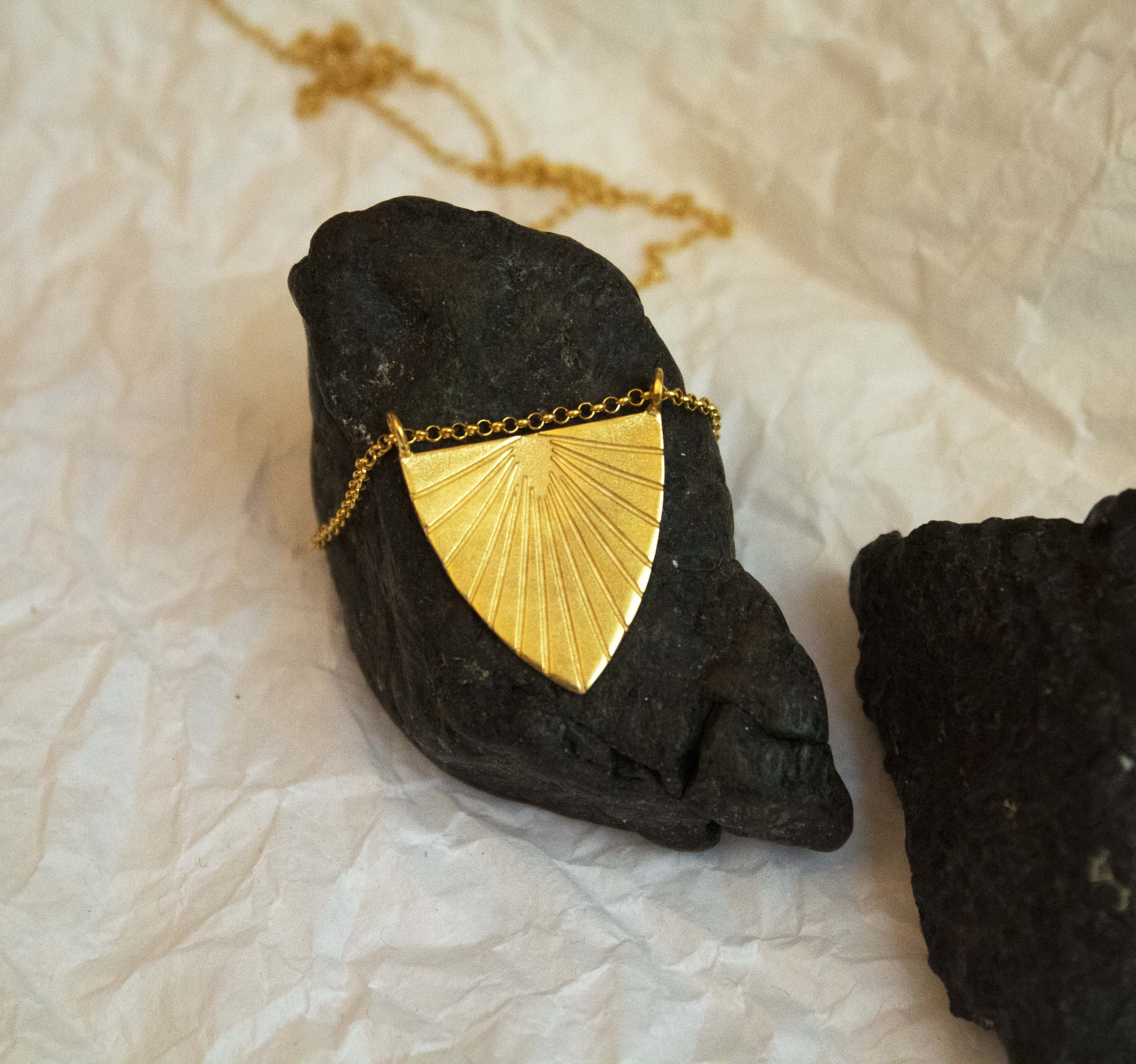 Retro Lotus Edgy Triangle Bold Necklace