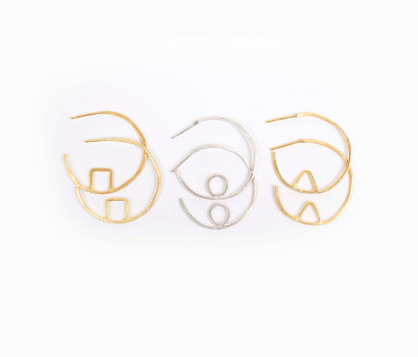 Bauhaus Circle Hoops Earrings