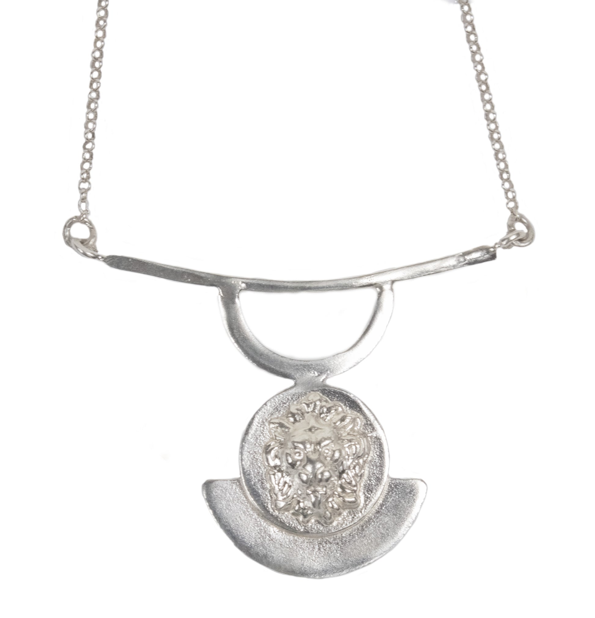 asimenio geometriko kolie me liontari